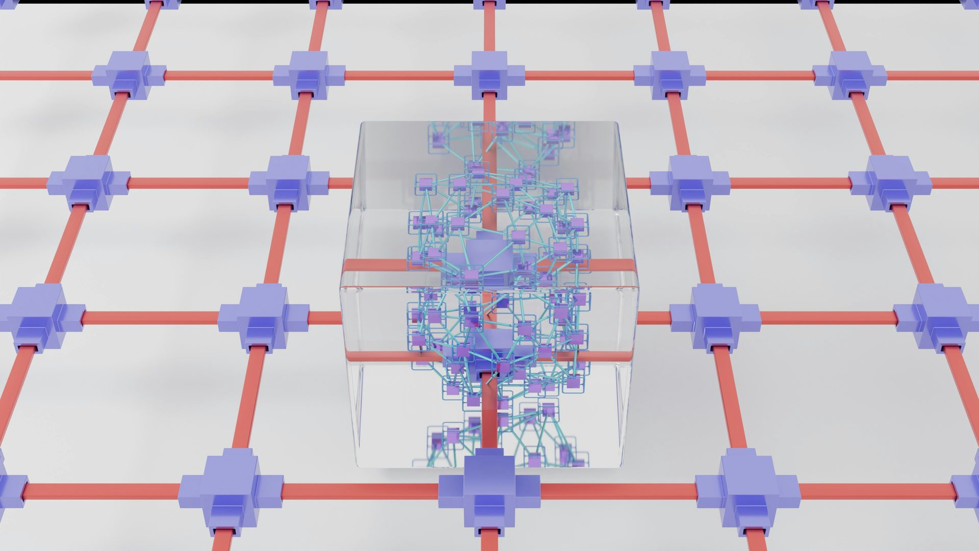 Abstract background showing a network of connections, symbolizing teaching and interconnectedness